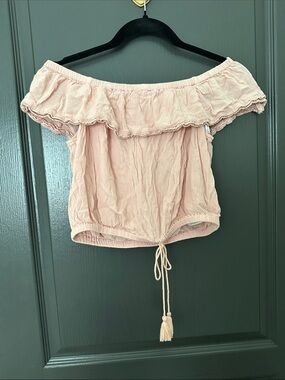 Off-the-Shoulder Blush Pink Women's Top